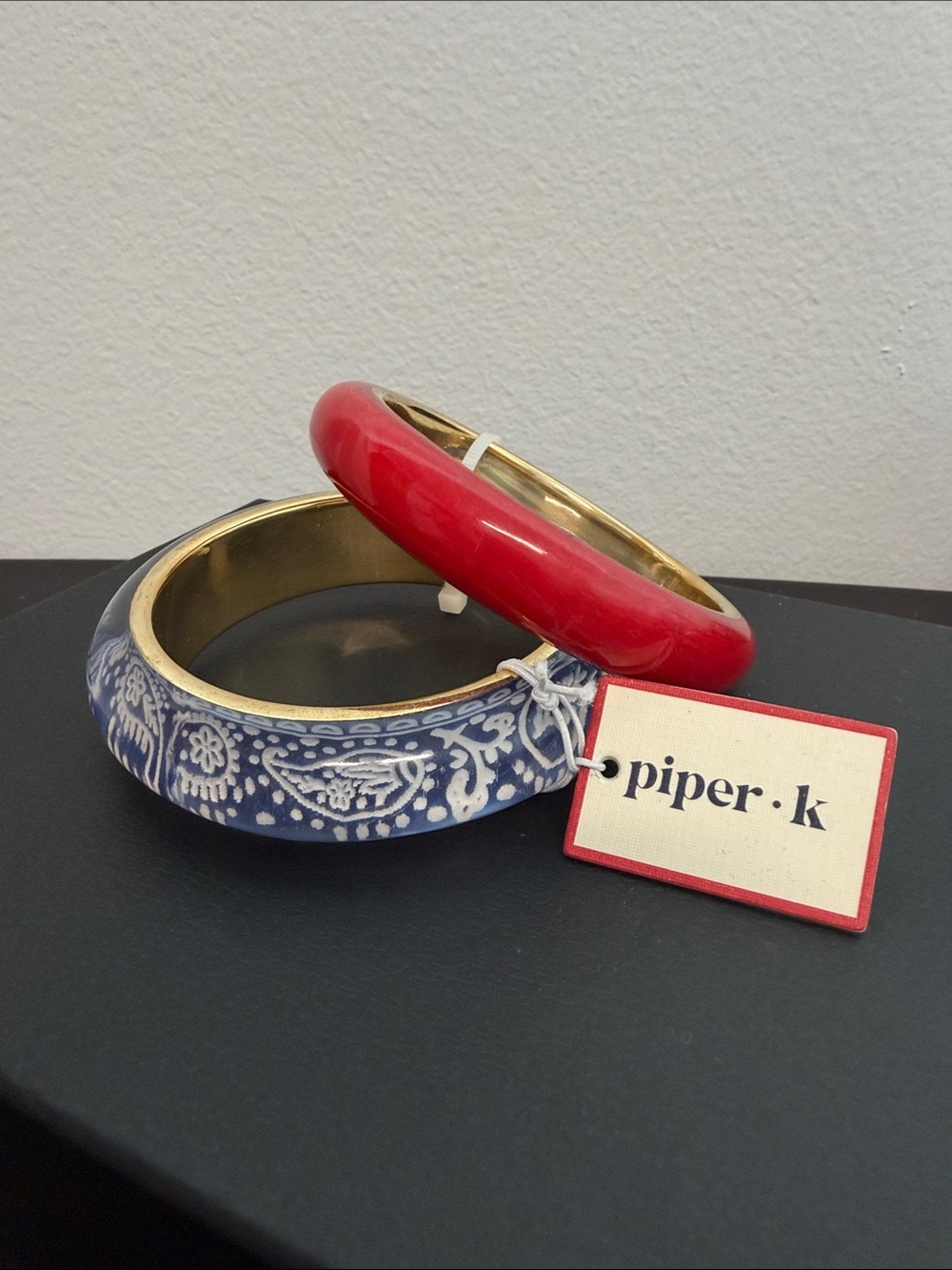 Piper K | Paisley & Red Bangle Bracelet Set 🇺🇸